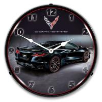 C8 Corvette in Black LED Wall Clock 14"