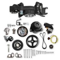 Holley 6-Rib Serpentine Pulley Kit - Small Block Chevy - Cast Aluminum
