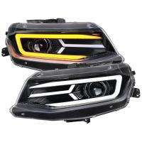 Chevrolet Camaro 16-18 Chev Camaro Drl Led Lt Bar Proj Hl Full Glossy Black Housing Clear Lens