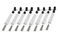 PERTRONIX IGNITION Boot/Terminal Kit, Spark Plug, 8 mm, Ceramic, White, Straight, Set of 8