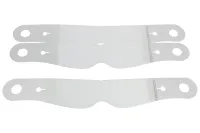 RACING OPTICS Helmet Shield Tear Off, Perimeter Seal, 2 mm Thick, 11-1/2" Center to Center, Nose Notch, Plastic, Clear, Simp
