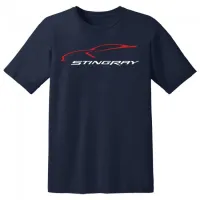 C8 Corvette, Next Generation 2020 Corvette Stingray Car Gesture Tee, T-Shirt, Navy