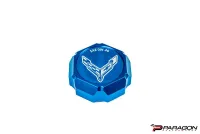 C8 Corvette Flag Billet Oil Cap Cover - Black, Blue Or Red