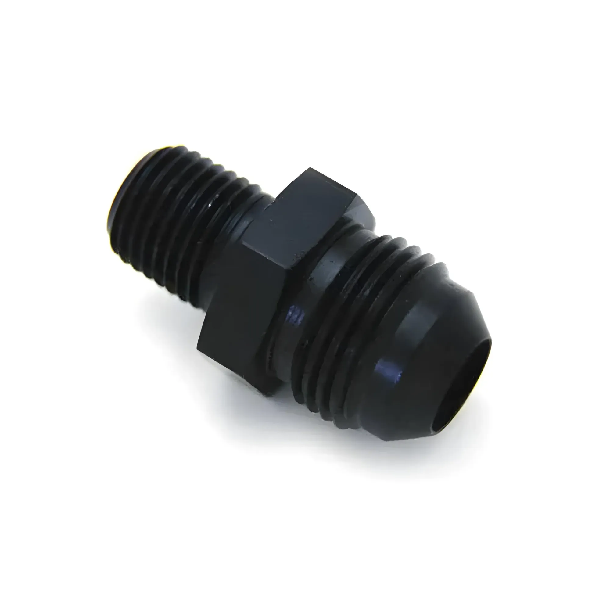 1/4 Inch NPT x 8AN Straight Fitting Male/Male Black Aluminum Nitrous Outlet