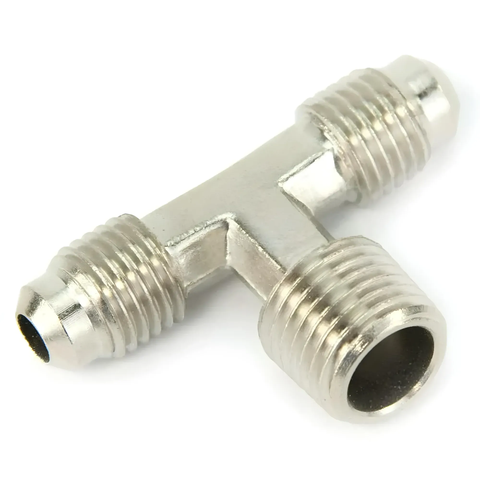 1/4 Inch NPT x 4AN x 4AN Branch Tee Fitting Male/Male/Male Nitrous Outlet