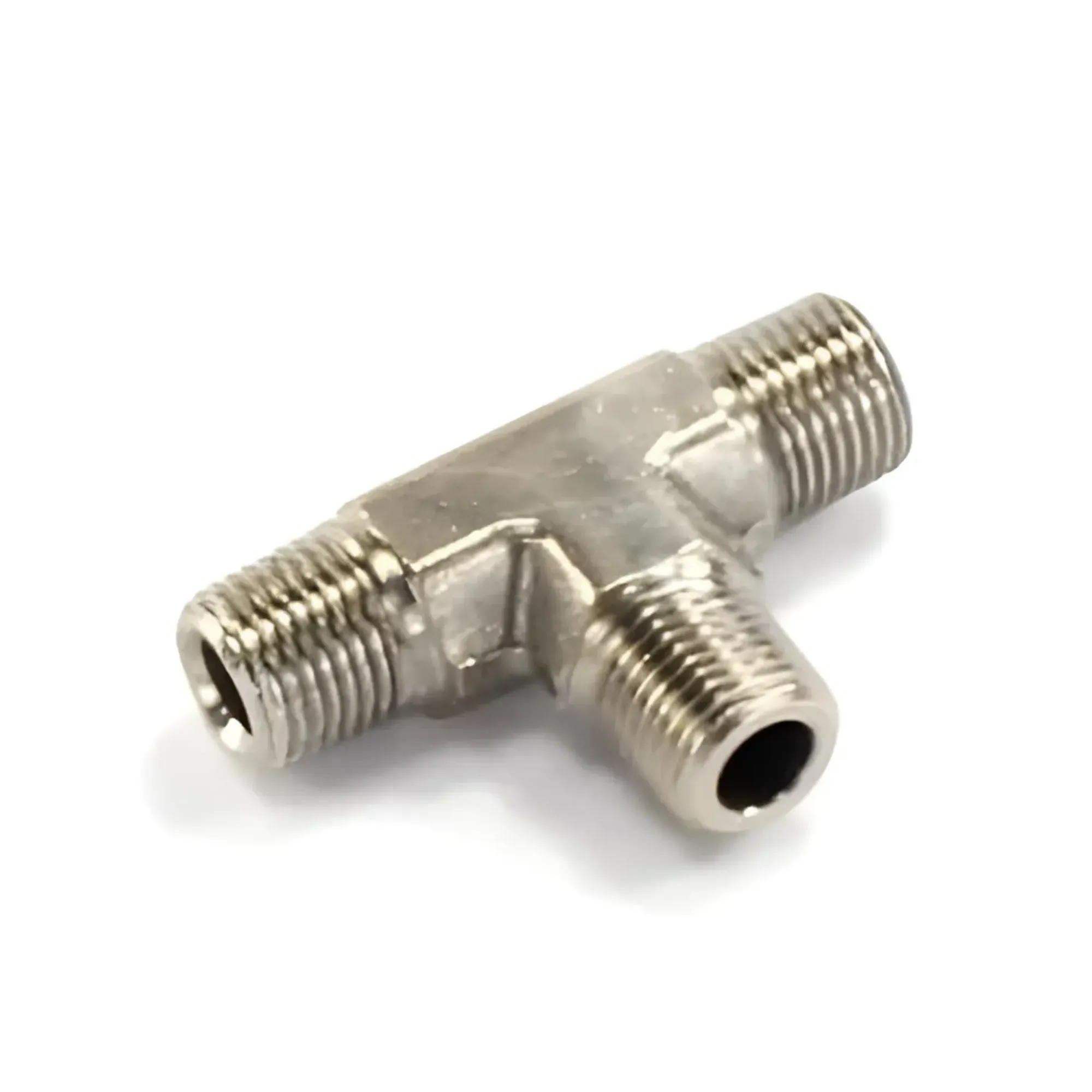 1/8 x 1/8 Inch NPT x 1/8 Inch NPT Tee Fitting Male/Male/Male Nitrous Outlet