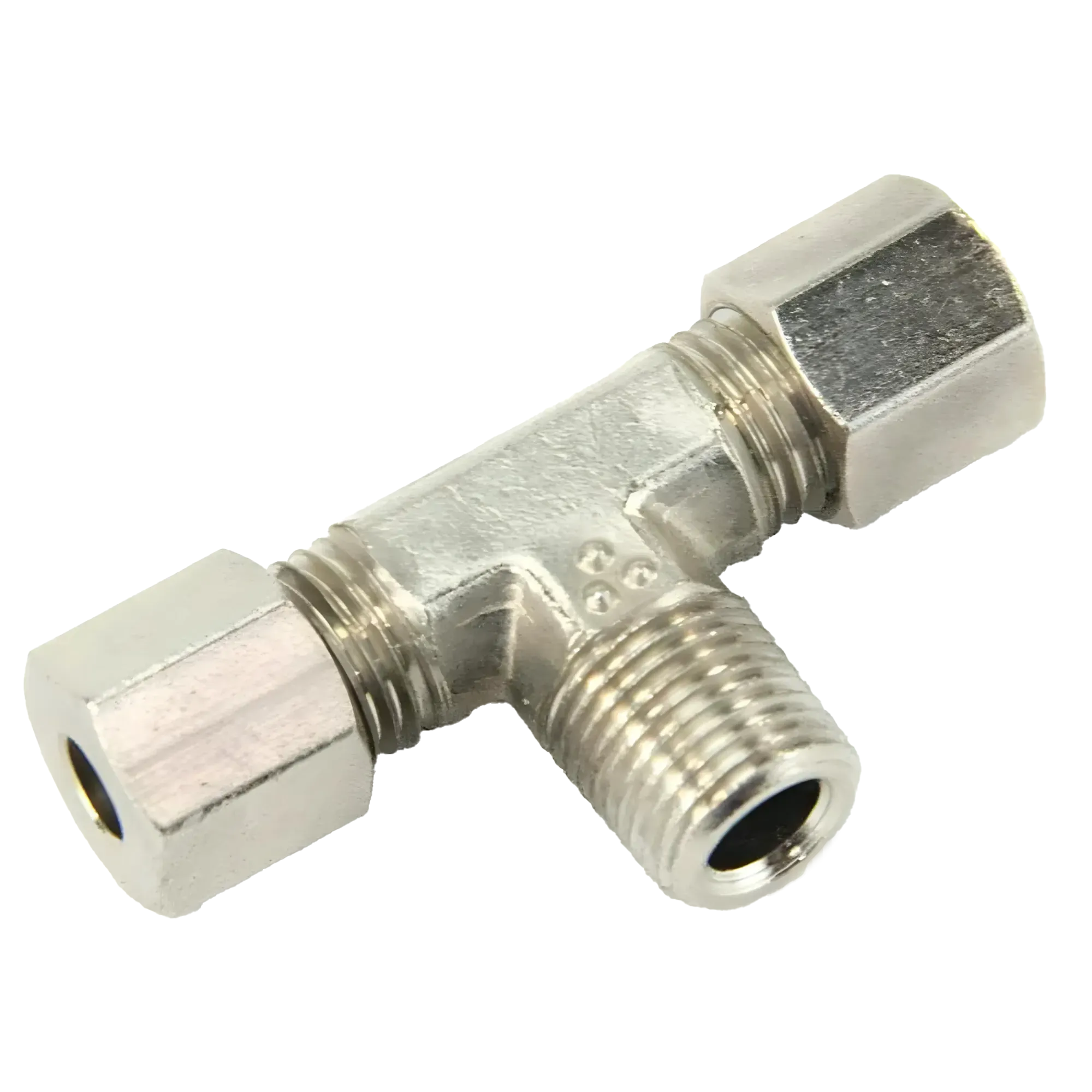 1/8 Inch NPT x 3/16 Inch Compression x 3/16 Inch Compression Branch Tee Fitting