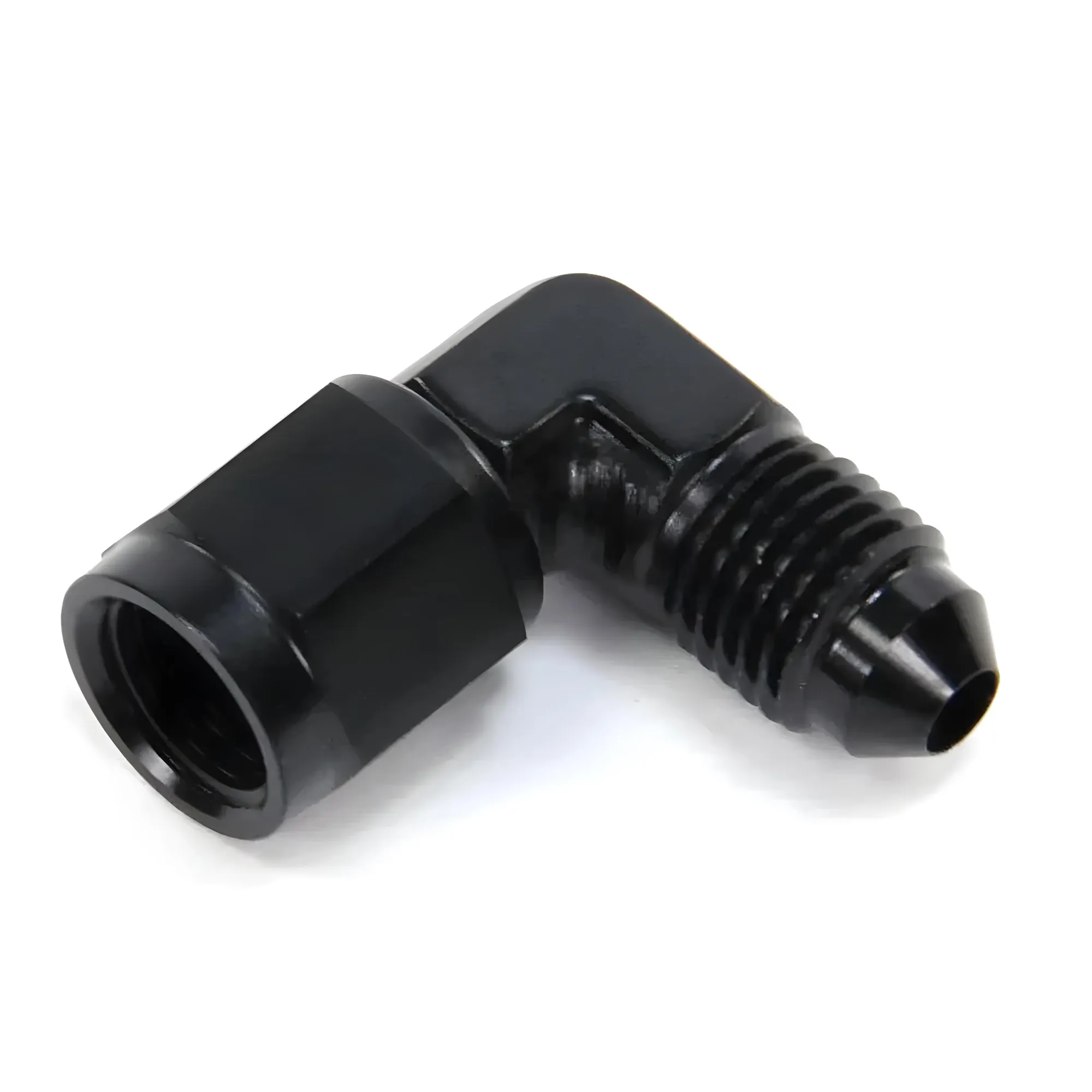 4AN Swivel x 4AN 90 Degree Fitting Female/Male Black Aluminum Nitrous Outlet