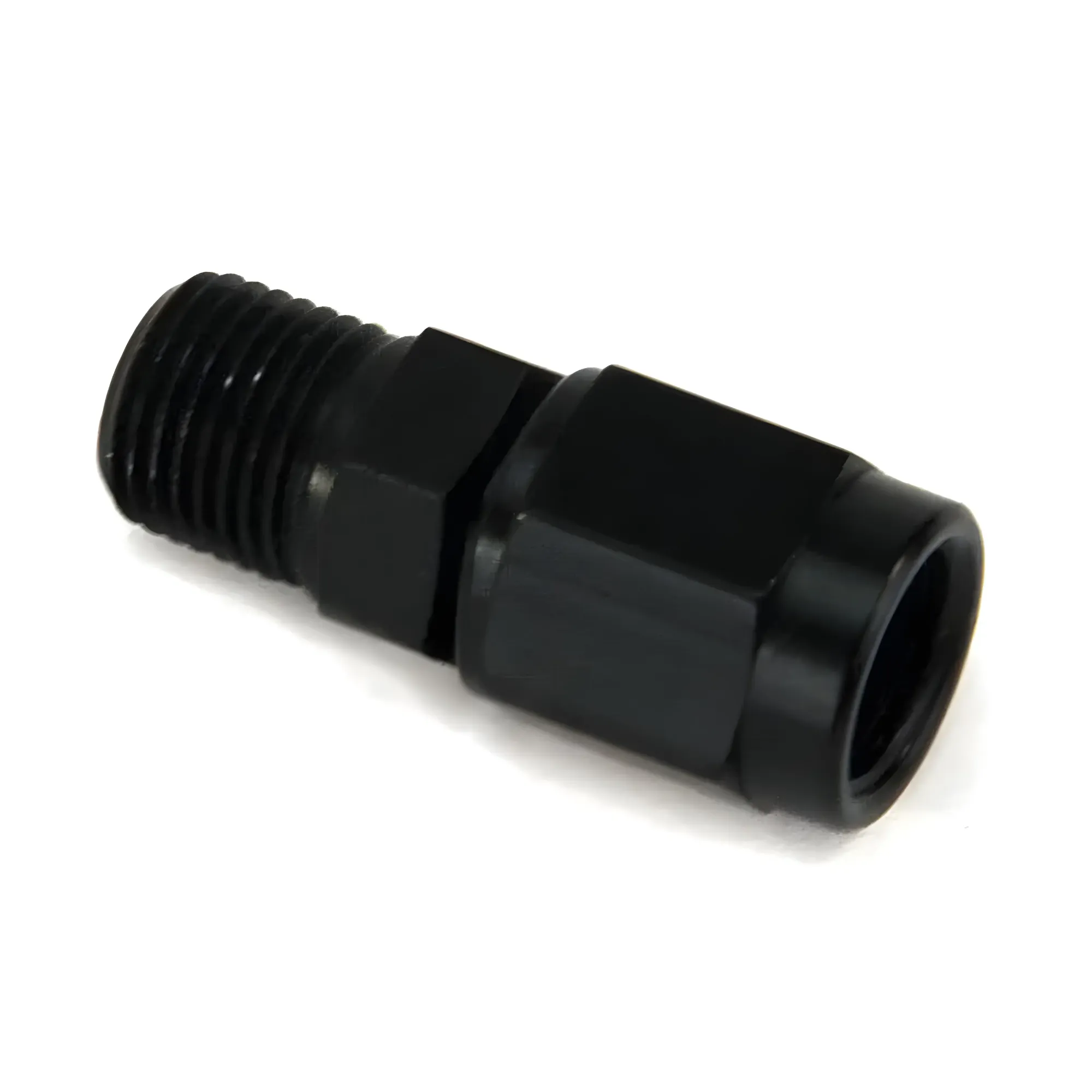 1/8 Inch NPT x 3AN Swivel Fitting Male/Female Black Aluminum Nitrous Outlet