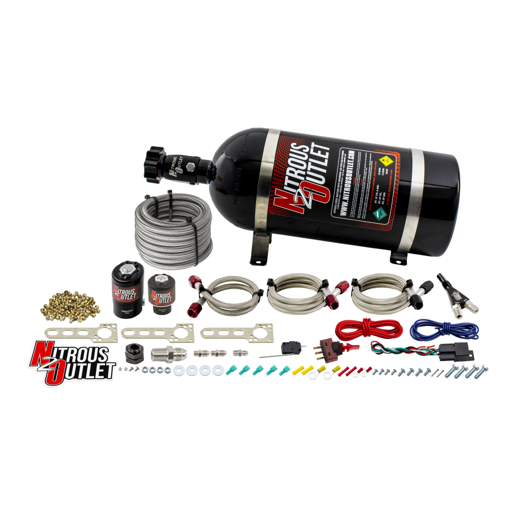 10-20 V6 Camaro EFI Single Nozzle System Gas/E85 5-55psi 35-200 HP 15lb Bottle N