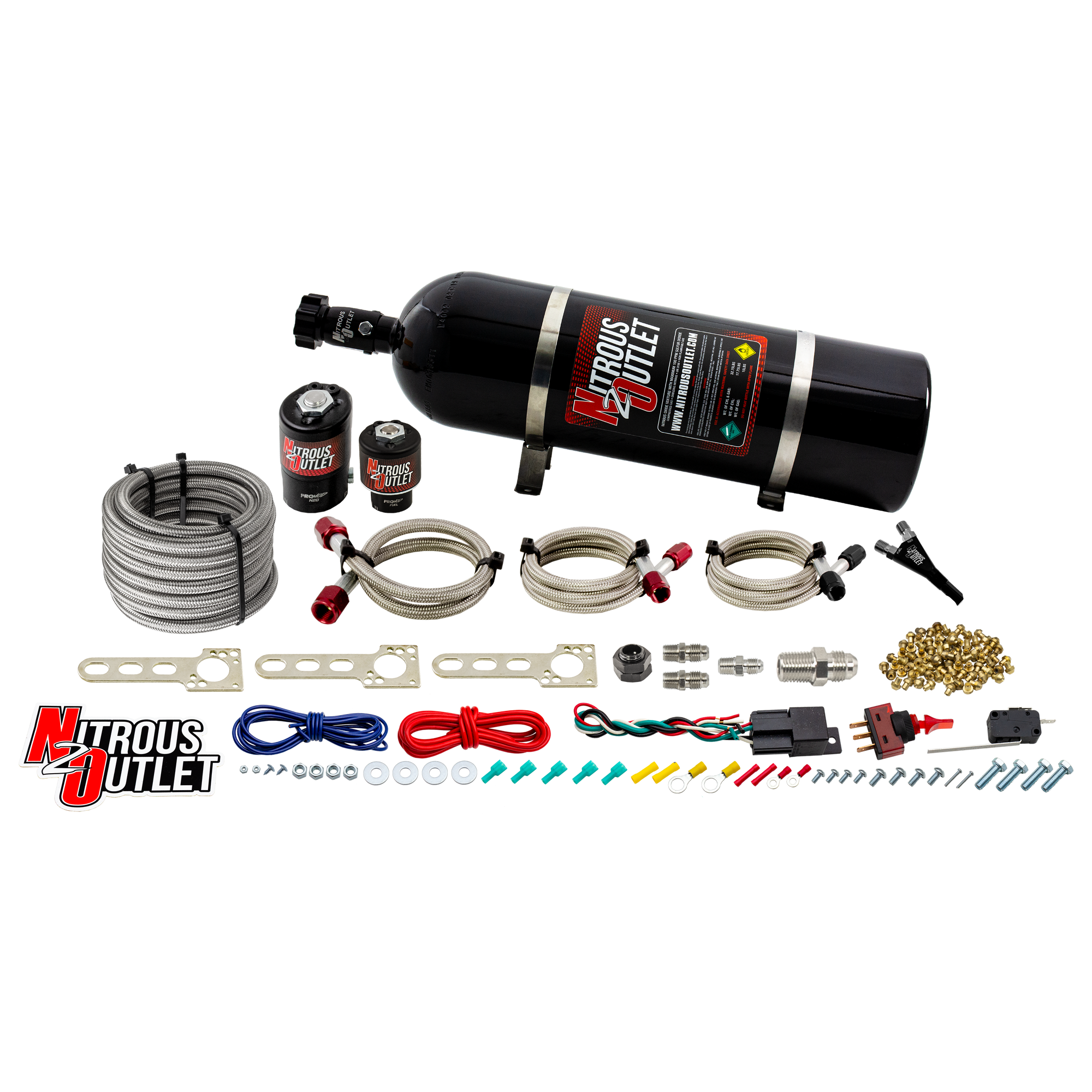 10-20 V6 Camaro EFI Single Nozzle System Gas/E85 5-55psi 35-200 HP 15lb Bottle N