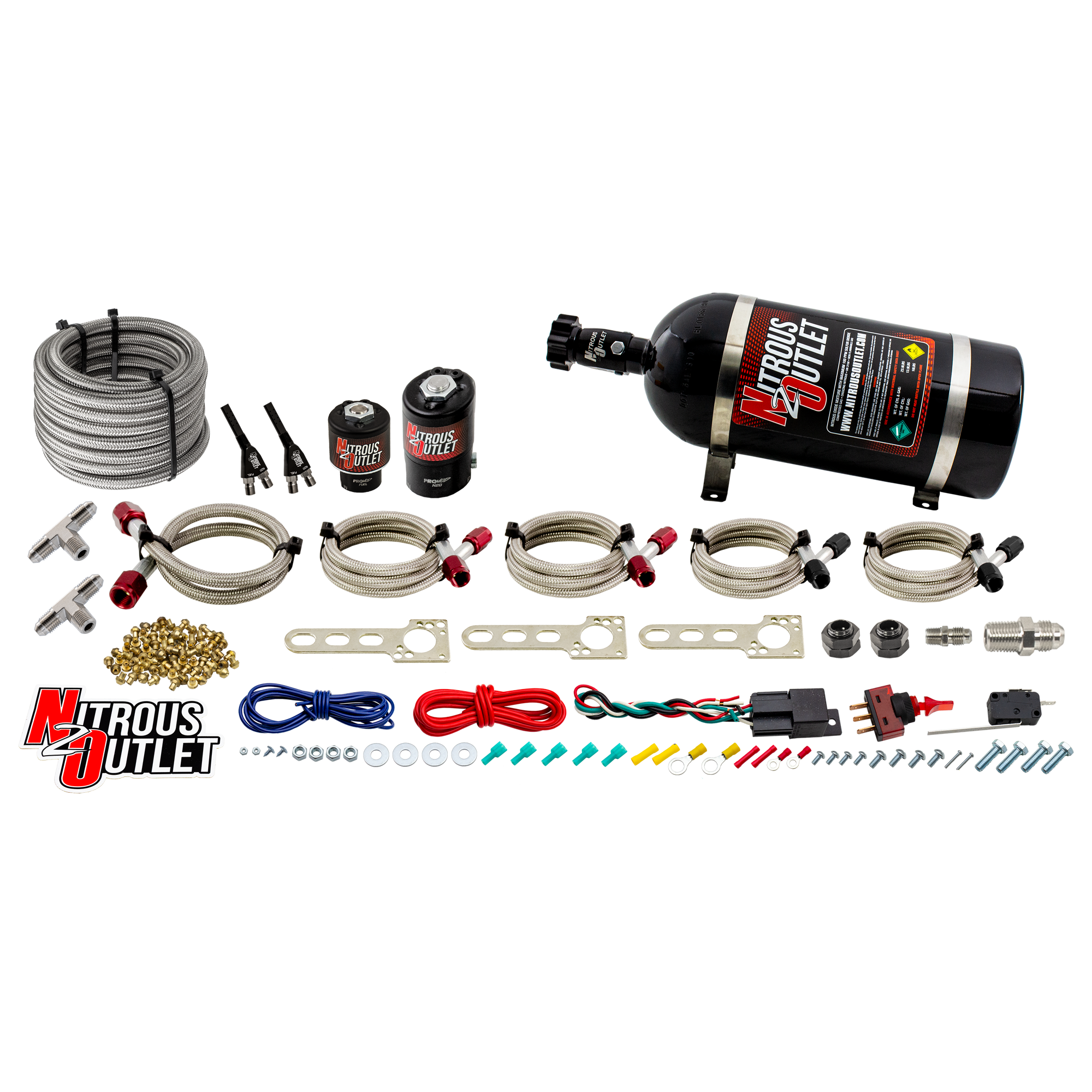 Nitrous Outlet Dodge EFI Dual Nozzle System - Gas/E85 (5-55psi)(70-200HP)(10lb B