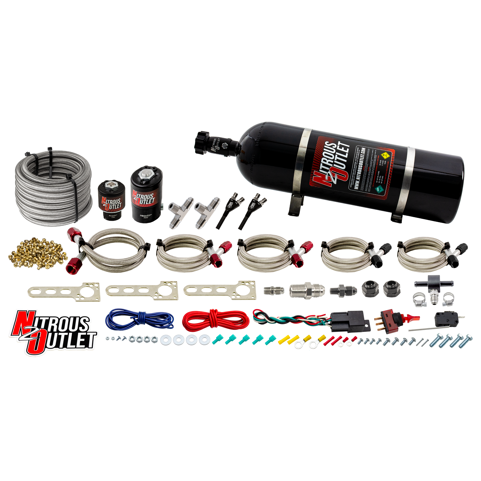 Nitrous Outlet Universal EFI Dual Hydra Nozzle System - Gas/E85 (5-55psi)(100-25