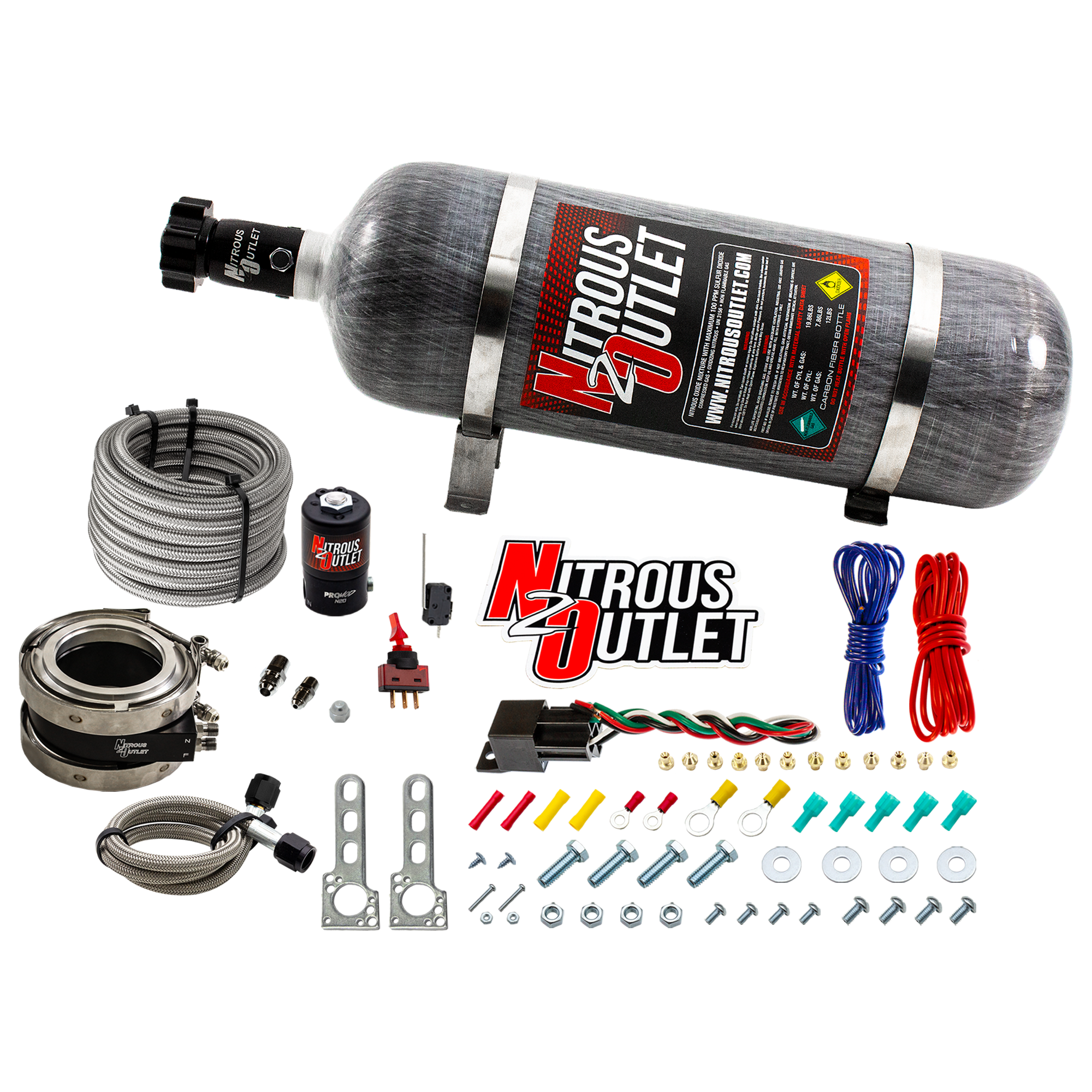 Interspooler 3 Inch Boosted Dry Nitrous Collar System 50-400 HP 12lb Bottle Nitr