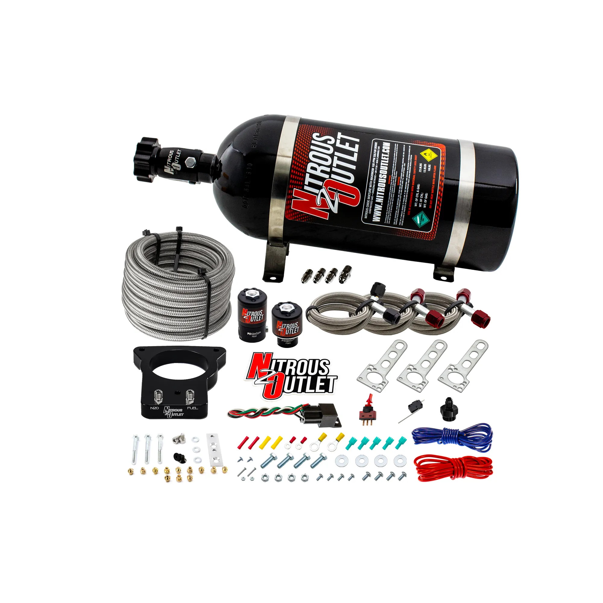 Corvette Nitrous Kit 78mm LSX Plate System Gas/E85 5-55psi 50-200 HP 10lb Bottle