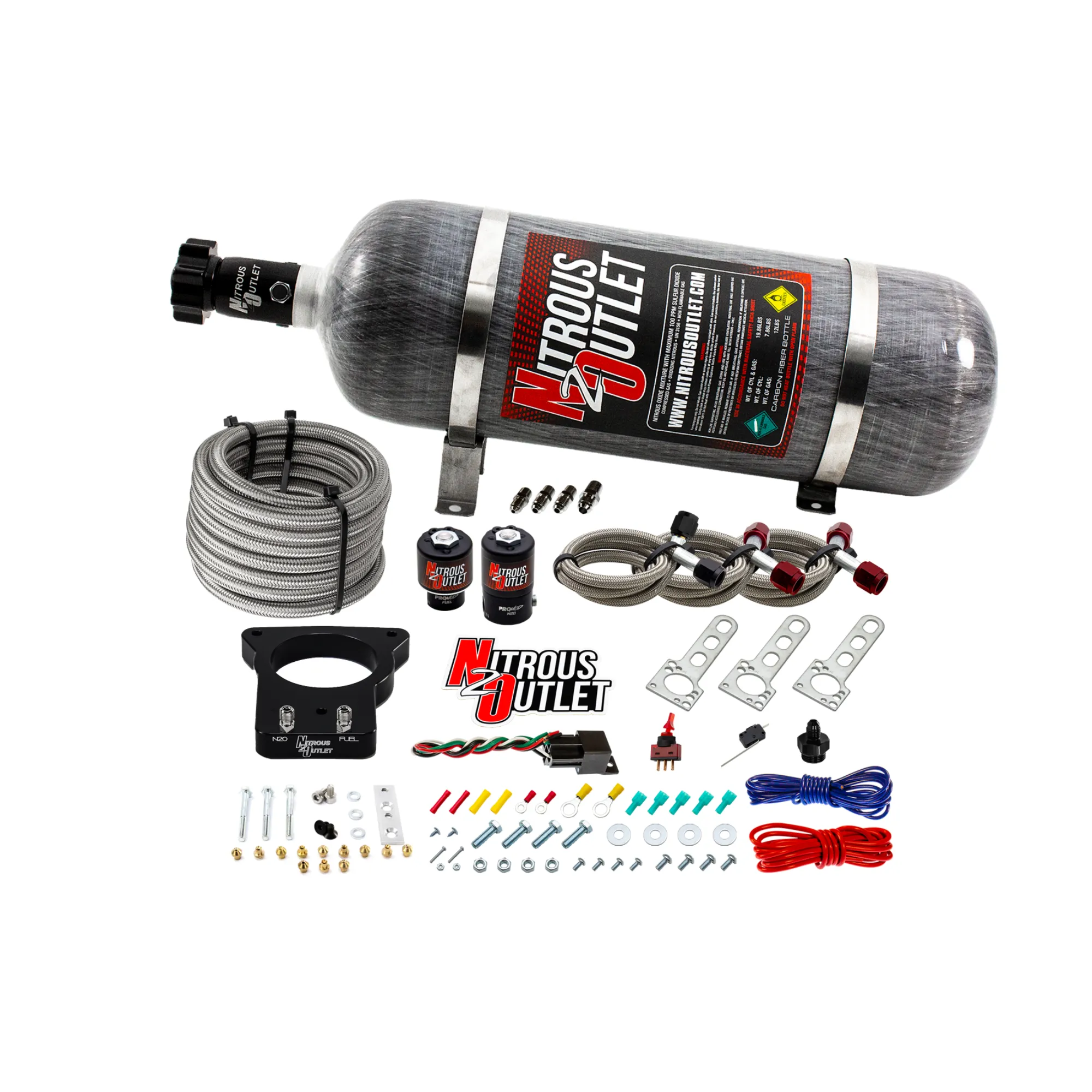 Corvette Nitrous Kit 78mm LSX Plate System Gas/E85 5-55psi 50-200 HP 12lb Bottle