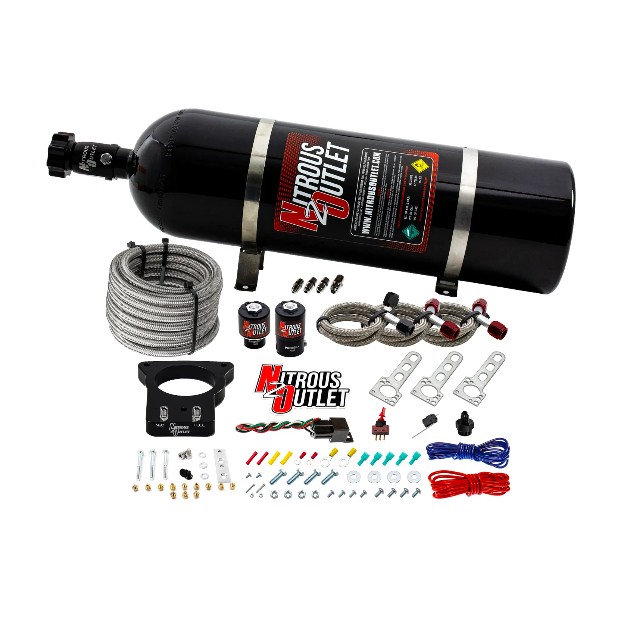 Corvette Nitrous Kit 78mm LSX Plate System Gas/E85 5-55psi 50-200 HP 15lb Bottle