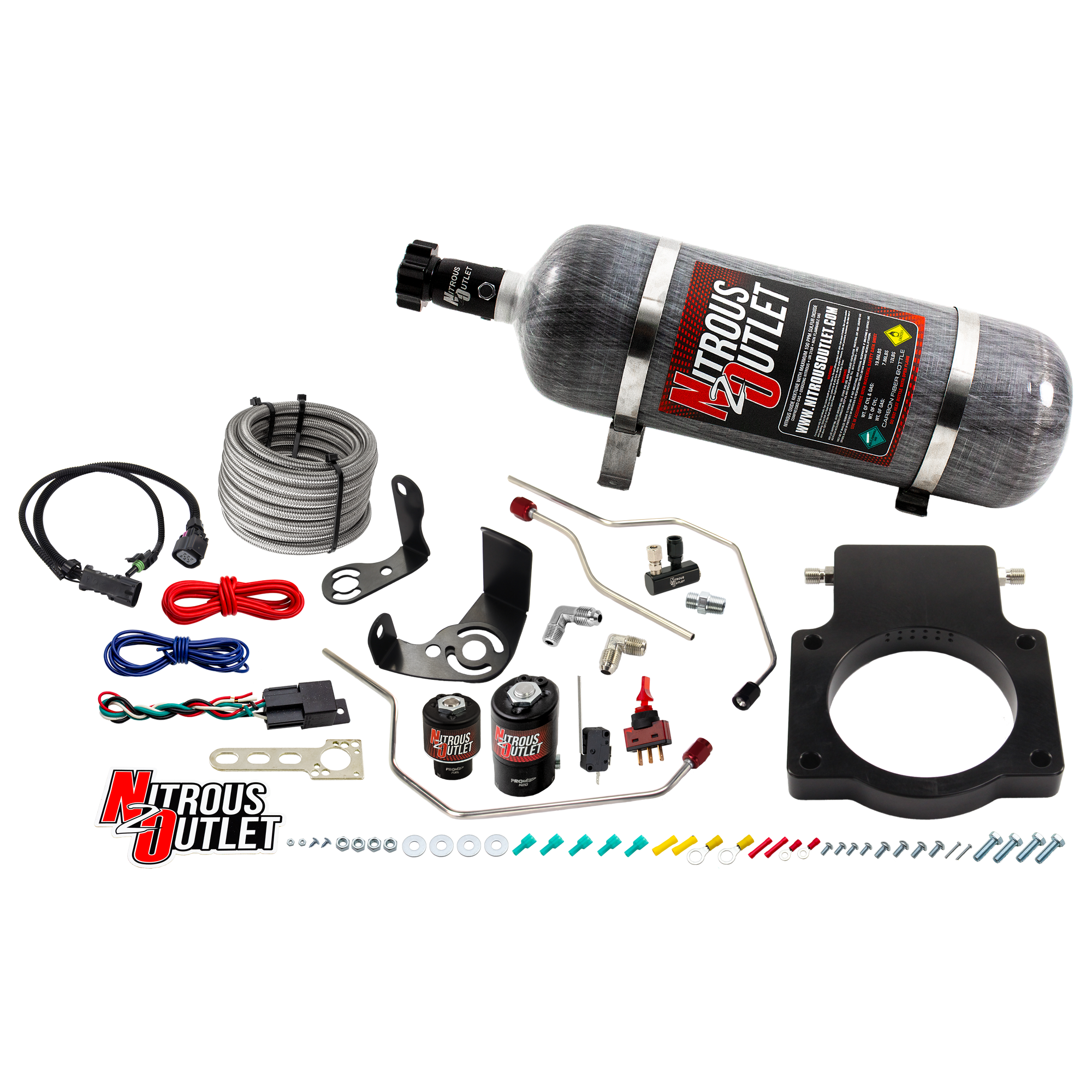 90mm 10-15 Camaro Hard-line Plate System Gas/E85 5-55psi 50-200 HP 12lb Bottle N