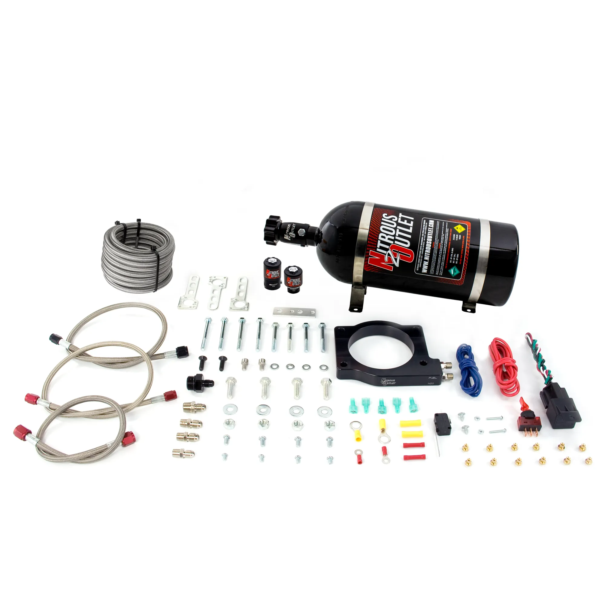 90mm MagnaCharger Plate System Gas/E85 5-55psi 50-200 HP 10lb Bottle Nitrous Out