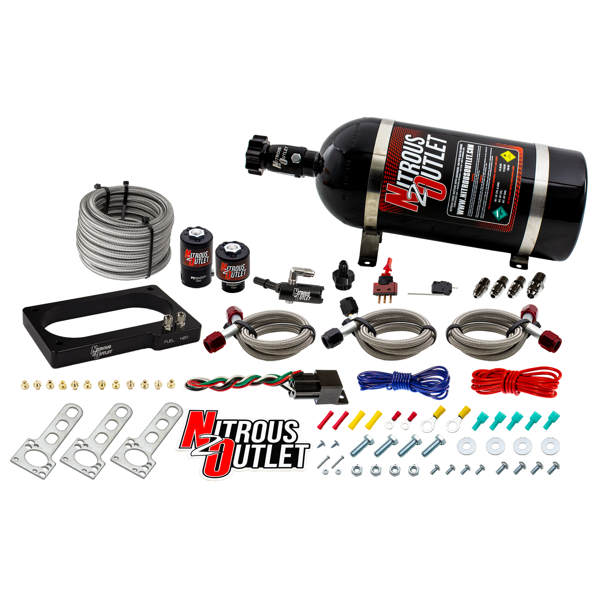 07-14 GT 500 Mustang Plate System Gas/E85 5-55psi 50-200 HP 10lb Bottle Nitrous