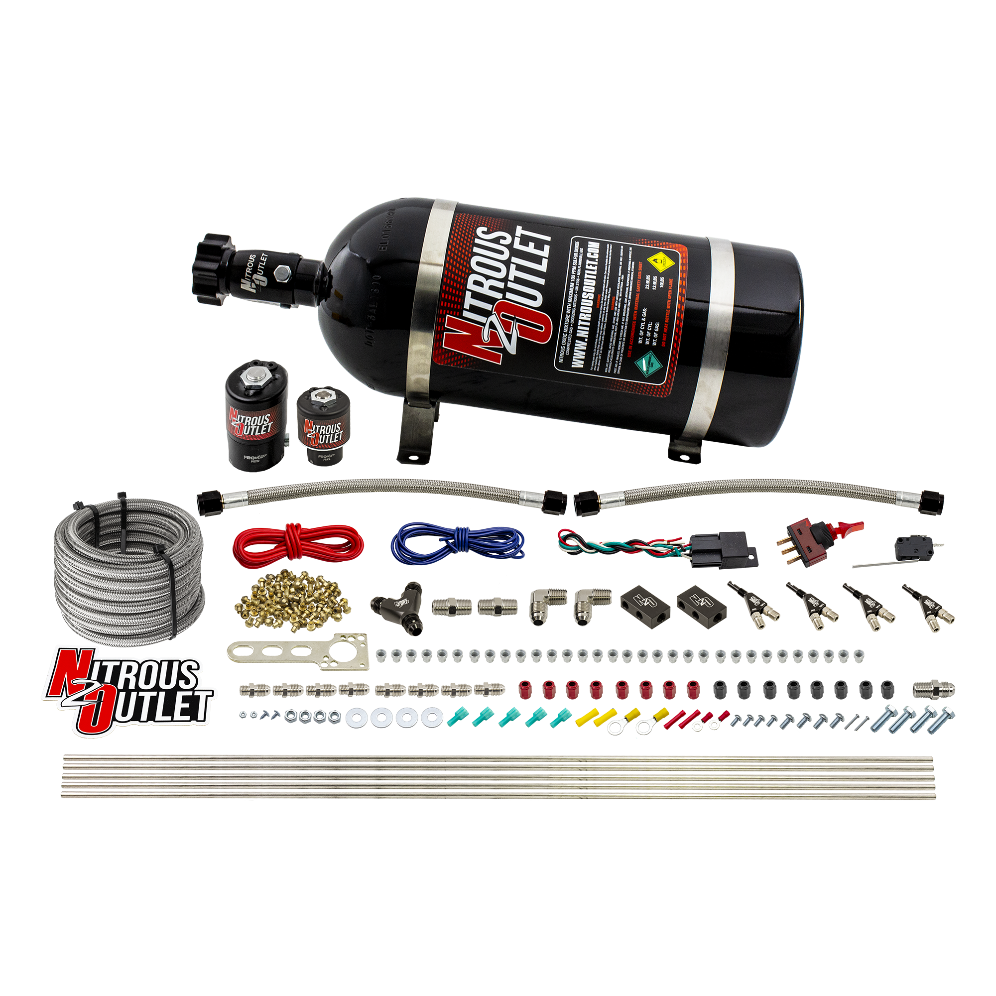 Nitrous Outlet 4 Cylinder Direct Port System - .122 Nitrous Solenoid/.177 Fuel S