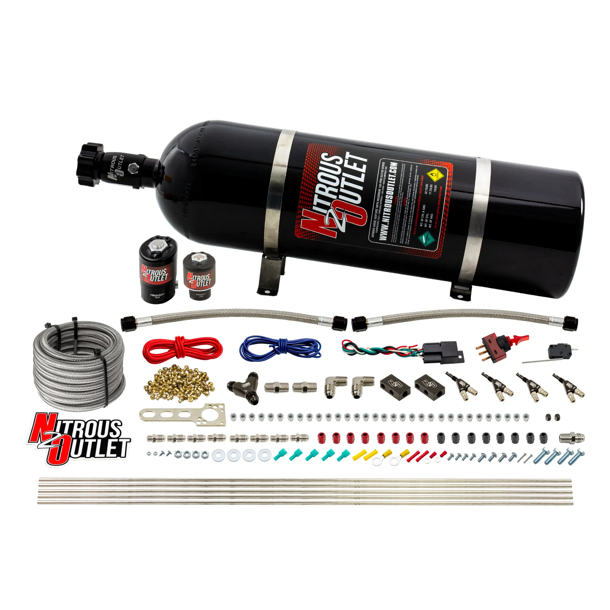 Nitrous Outlet 4 Cylinder Direct Port System - .122 Nitrous Solenoids/.177 Fuel
