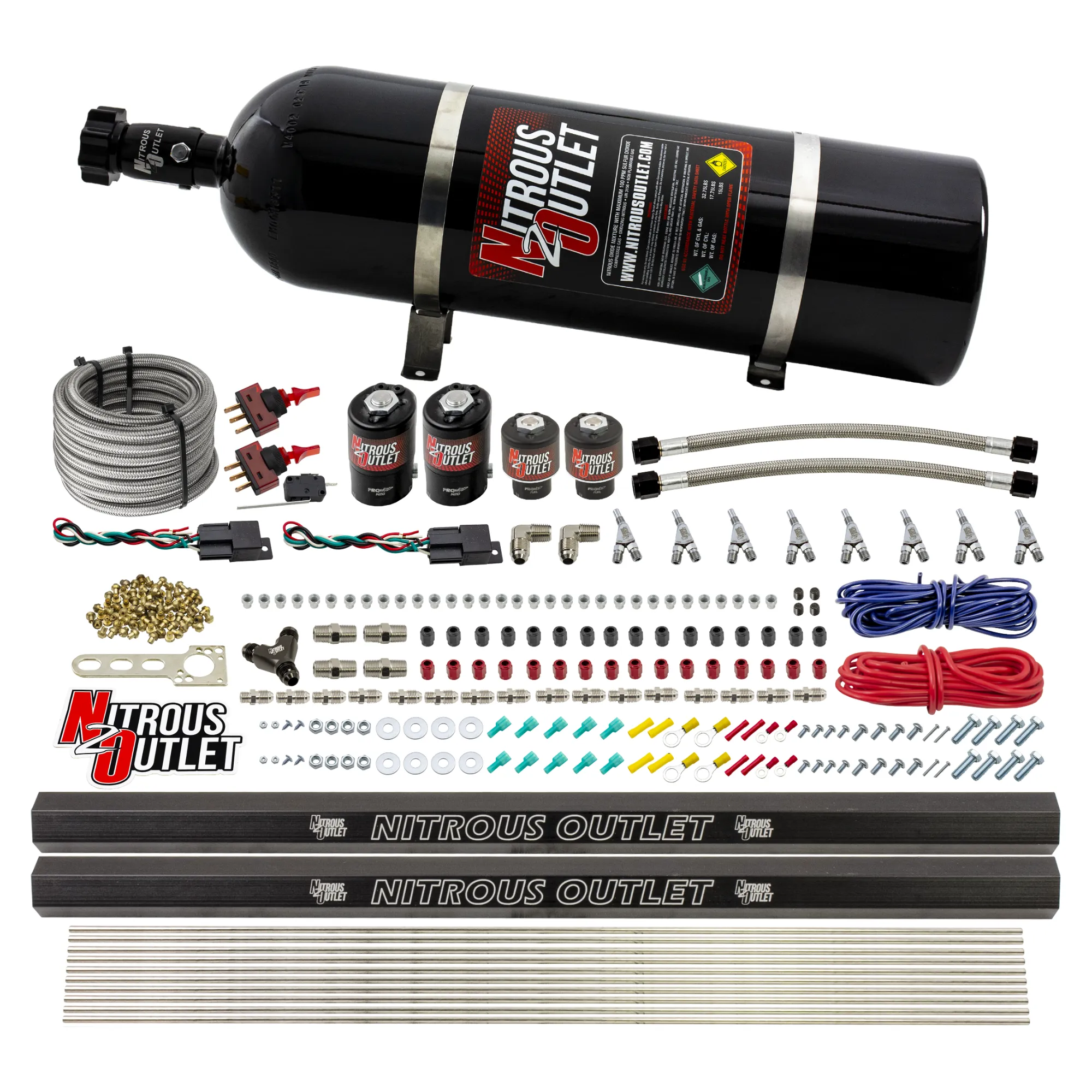 Nitrous Outlet 4 Cylinder Dual Stage Direct Port System - Two .122 Nitrous Solen
