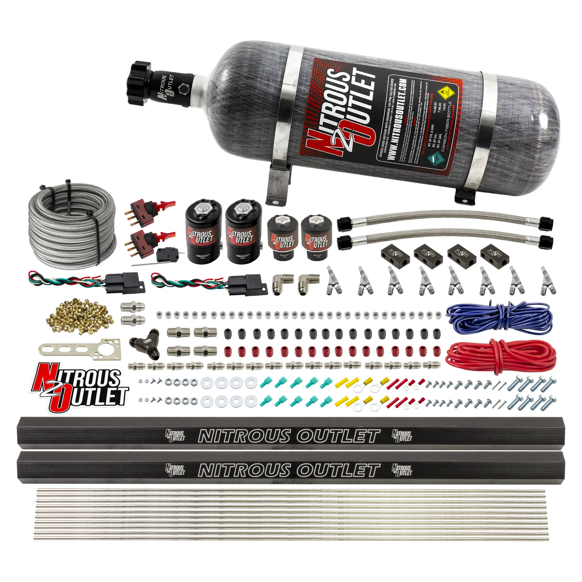 Nitrous Outlet 4 Cylinder Dual Stage Direct Port System - Two .122 Nitrous Solen