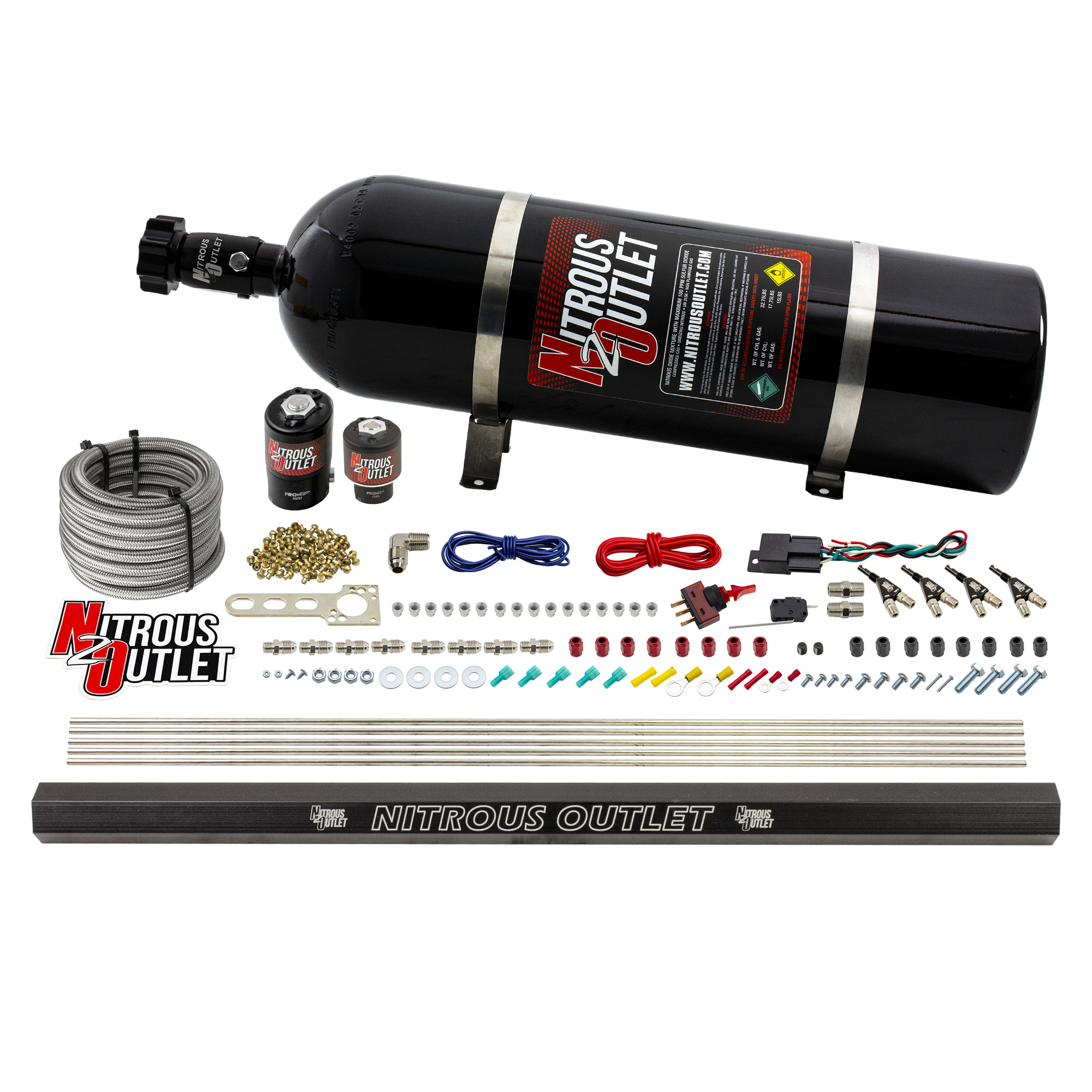 Nitrous Outlet 4 Cylinder Direct Port System - .122 Nitrous Solenoids/.177 Fuel