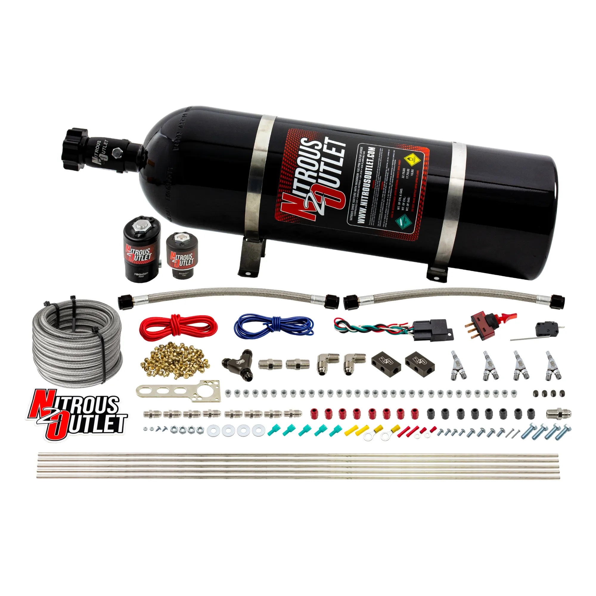 Nitrous Outlet 4 Cylinder Direct Port System - .122 Nitrous Solenoid/.177 Fuel S