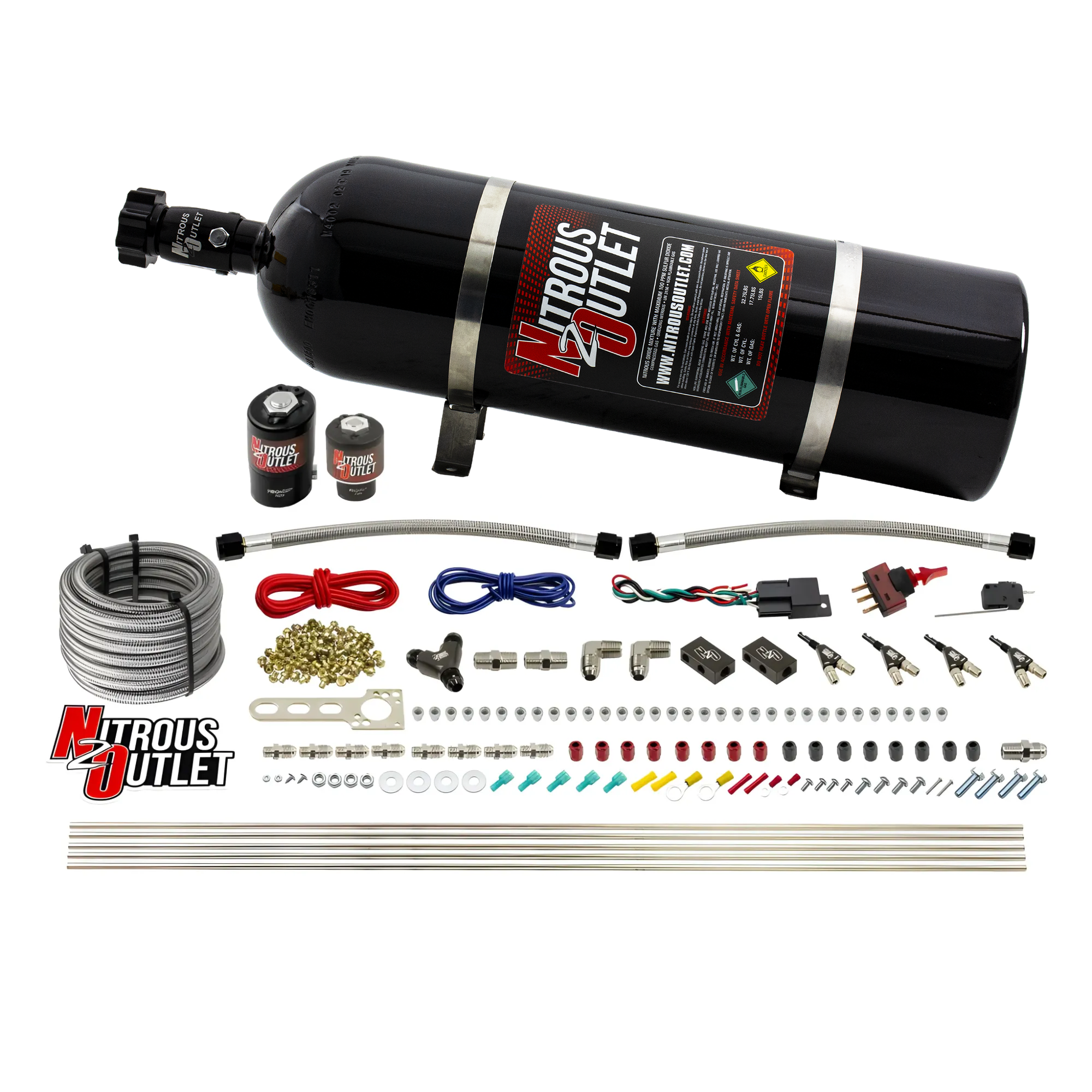 Nitrous Outlet 4 Cylinder Direct Port System - .122 Nitrous Solenoid/.177 Fuel S
