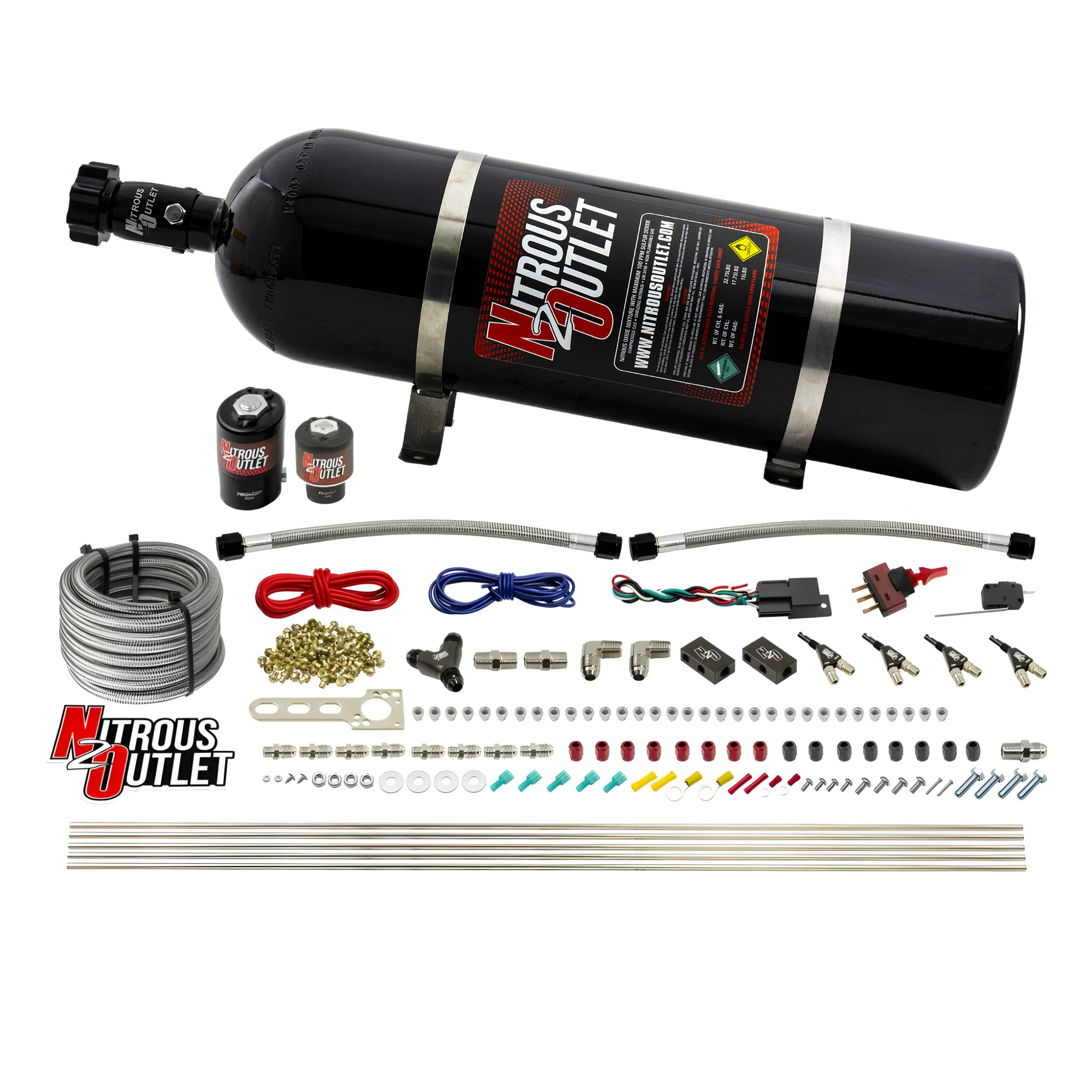 Nitrous Outlet 4 Cylinder Direct Port System - .122 Nitrous Solenoids/.177 Fuel