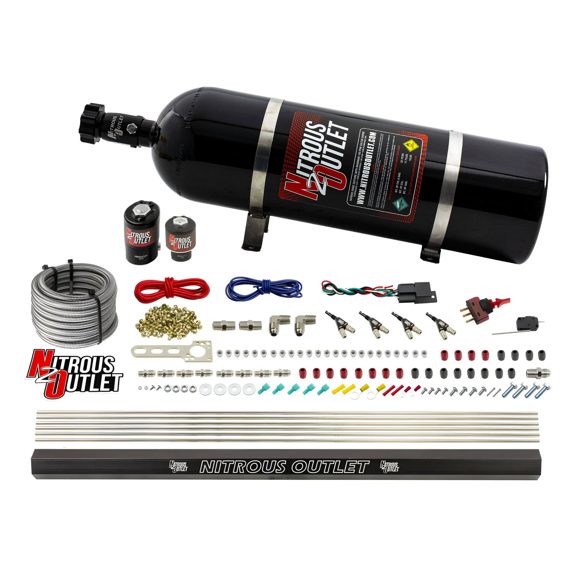 Nitrous Outlet 4 Cylinder Direct Port System - .122 Nitrous Solenoids/.177 Fuel
