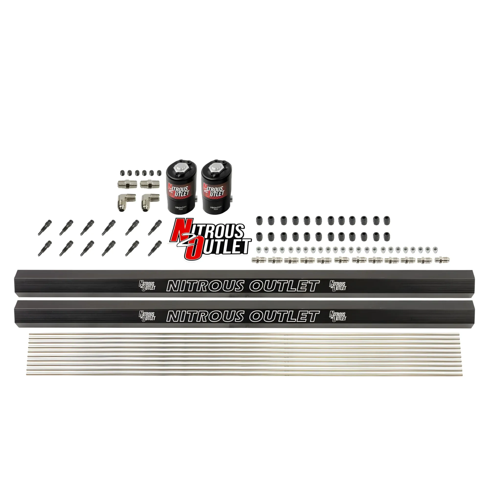 Dry 6 Cylinder Dual Stage Solenoid Forward Direct Port Plumbers Kit- Two .122 Ni