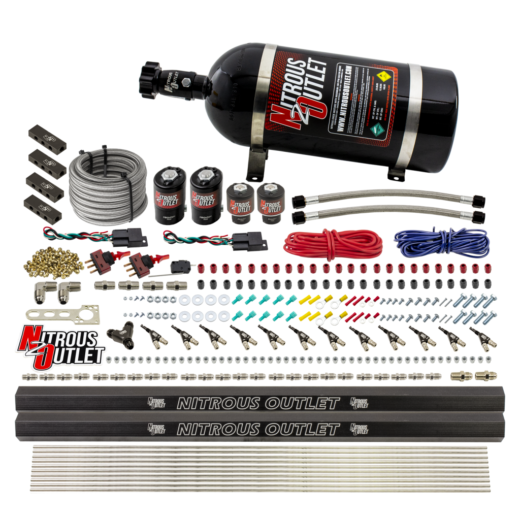 6 Cylinder Dual Stage Direct Port System Two .122 Nitrous Solenoids Two .177 Fue
