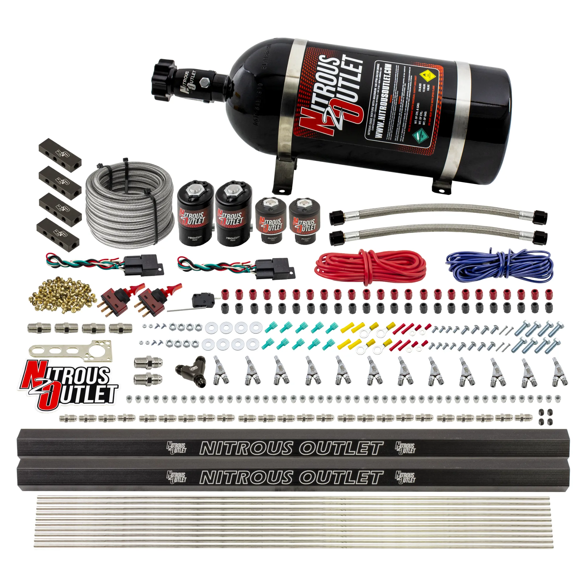 6 Cylinder Dual Stage Direct Port System Two .122 Nitrous Solenoids Two .177 Fue