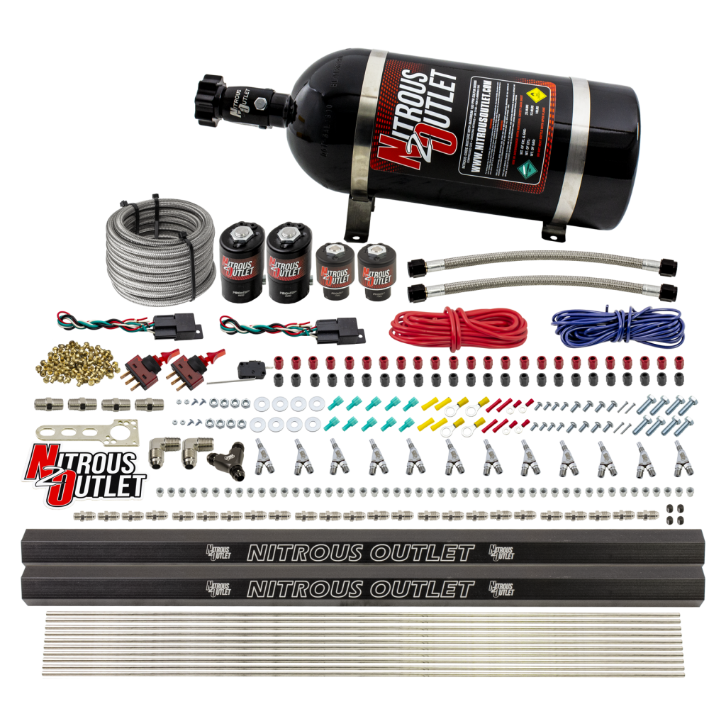 6 Cylinder Dual Stage Direct Port System Two .122 Nitrous Solenoids Two .177 Fue