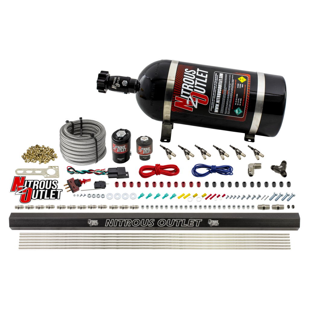 6 Cylinder Dual Stage Direct Port System Two .122 Nitrous Solenoids Two .177 Fue