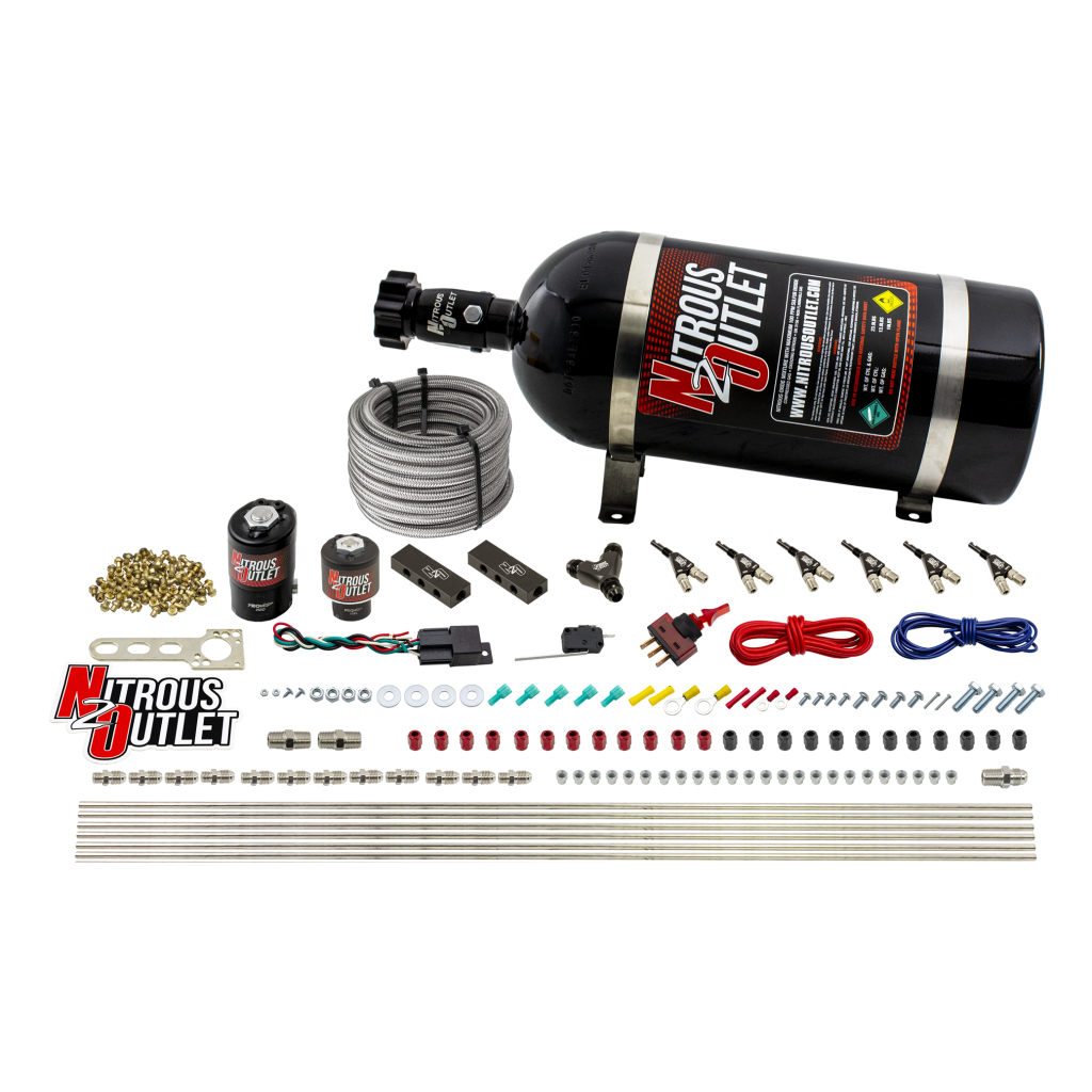 6 Cylinder Dual Stage Direct Port System Two .122 Nitrous Solenoids Two .177 Fue
