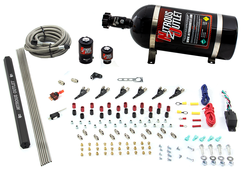 6 Cylinder Dual Stage Direct Port System Two .122 Nitrous Solenoids Two .177 Fue