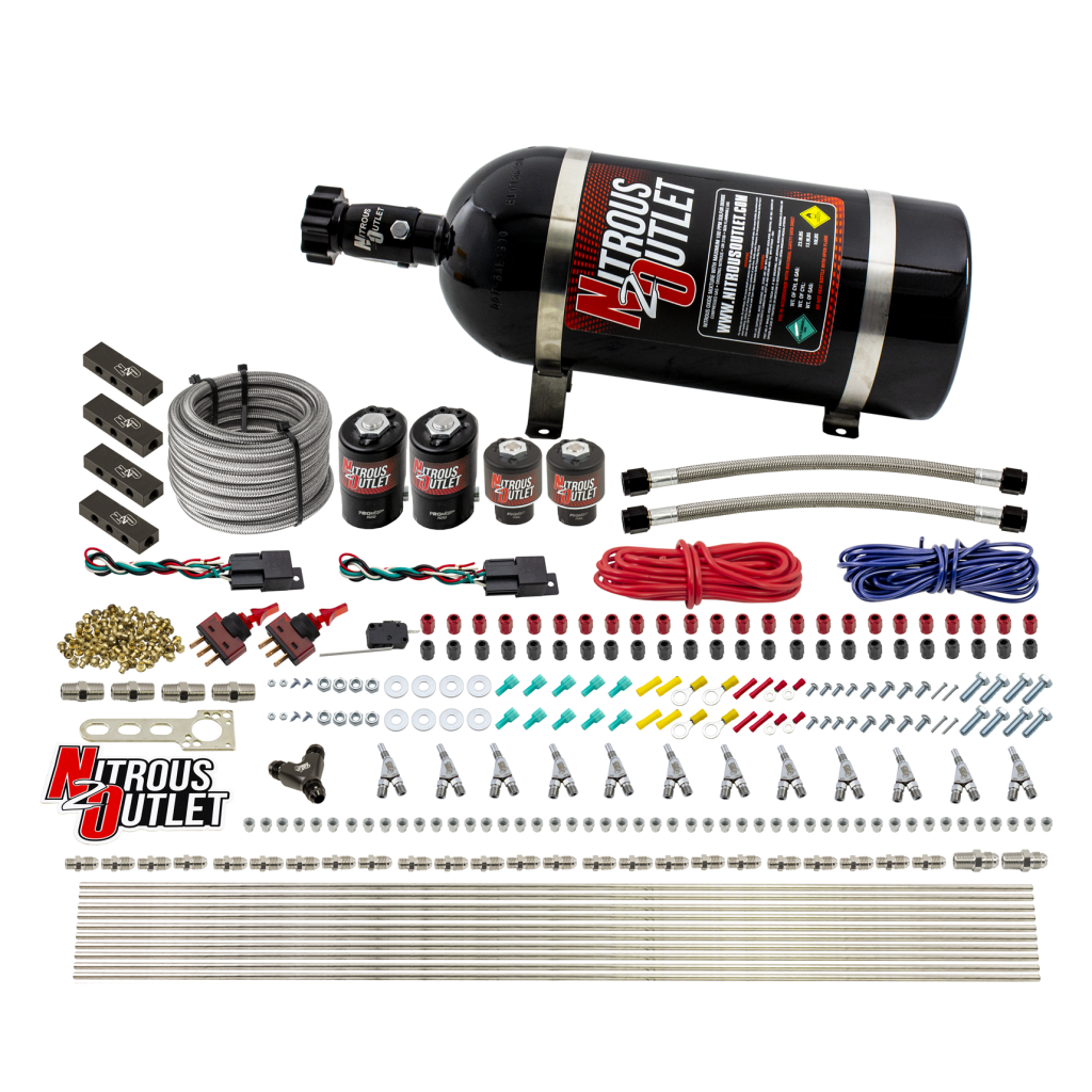 6 Cylinder Dual Stage Direct Port System Two .122 Nitrous Solenoids Two .177 Fue