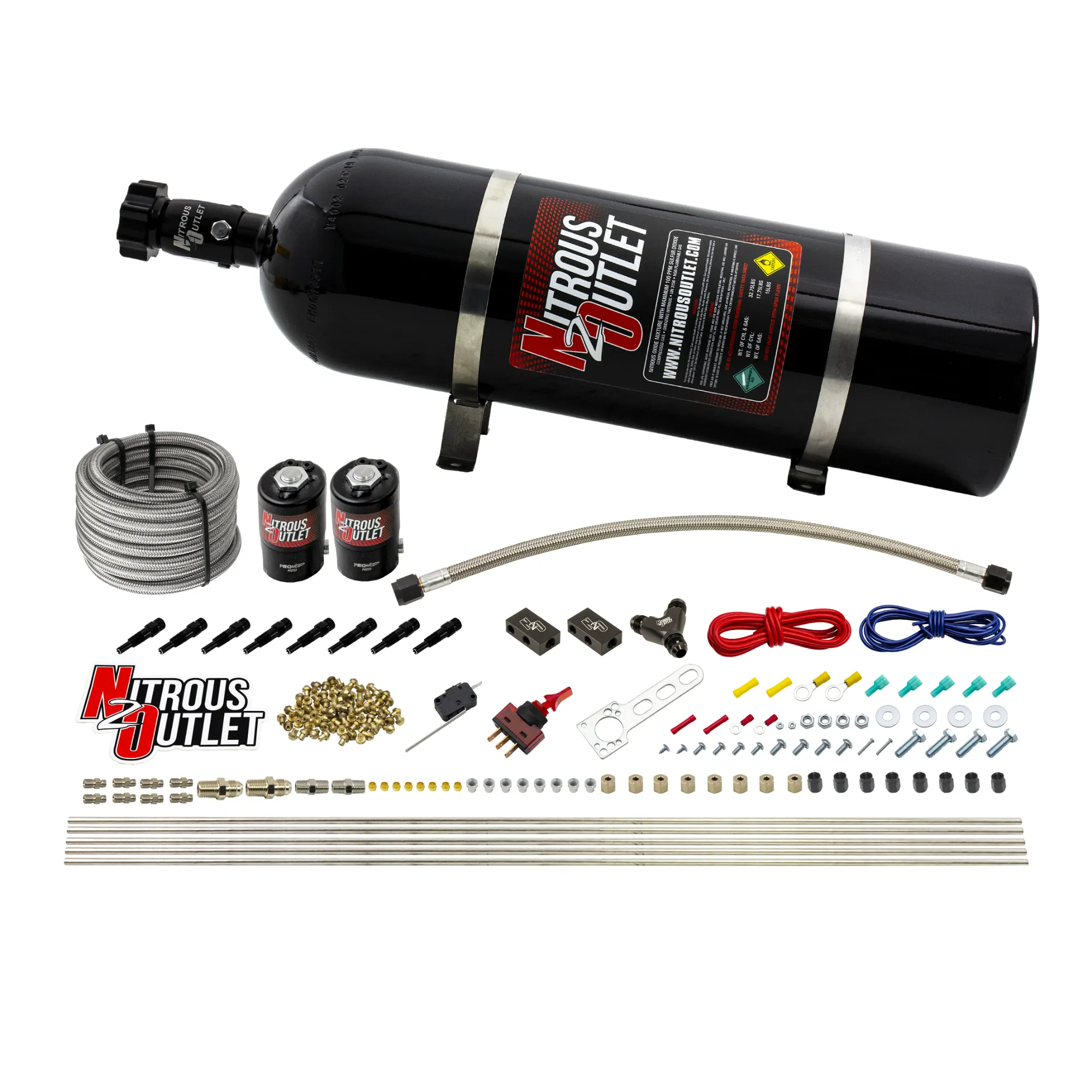 Nitrous Outlet Dry 8 Cylinder Direct Port System - Two .112 Nitrous Solenoids/Co