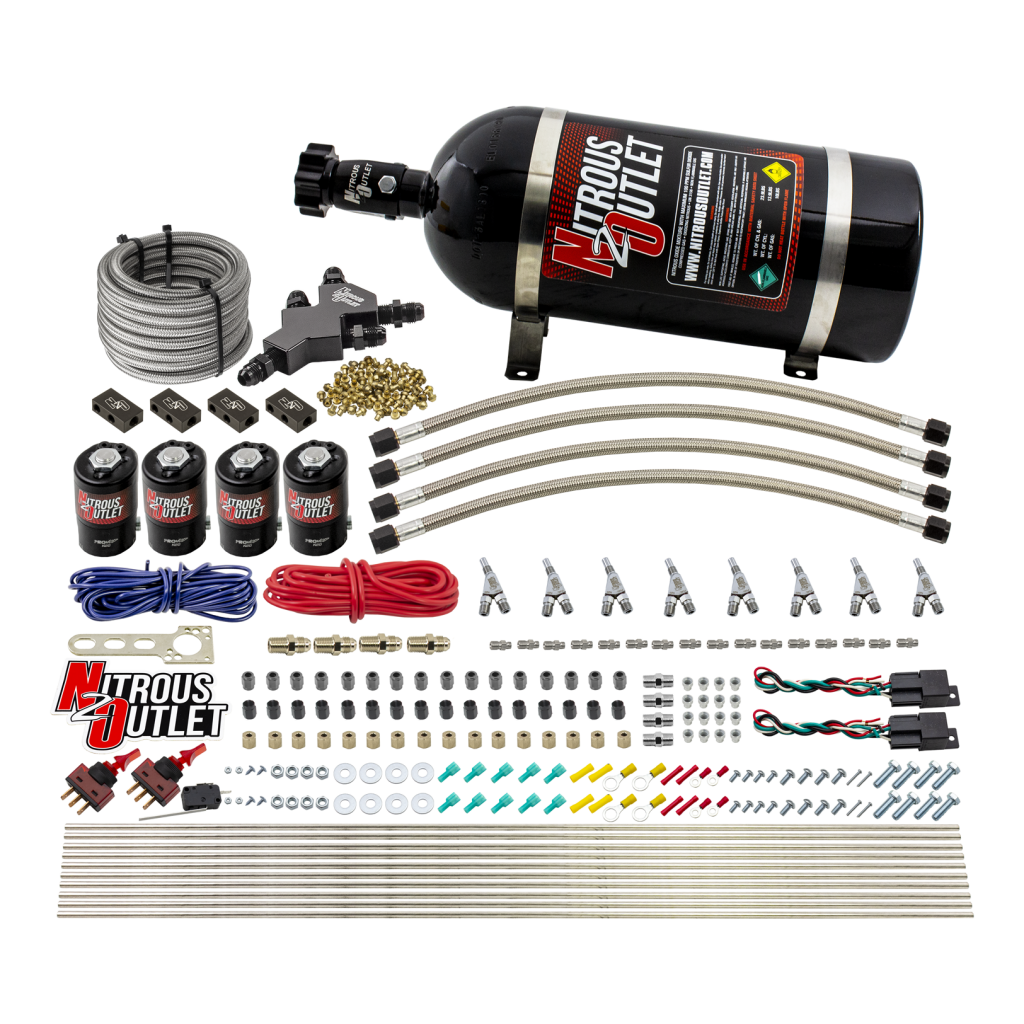 8 Cylinder Direct Port System Two .122 Nitrous Solenoids Two .177 Fuel Solenoids
