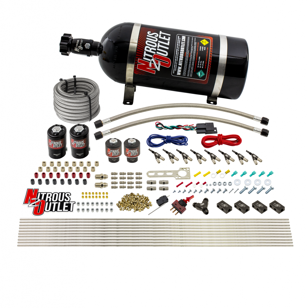 8 Cylinder Direct Port System Two .122 Nitrous Solenoids Two .177 Fuel Solenoids
