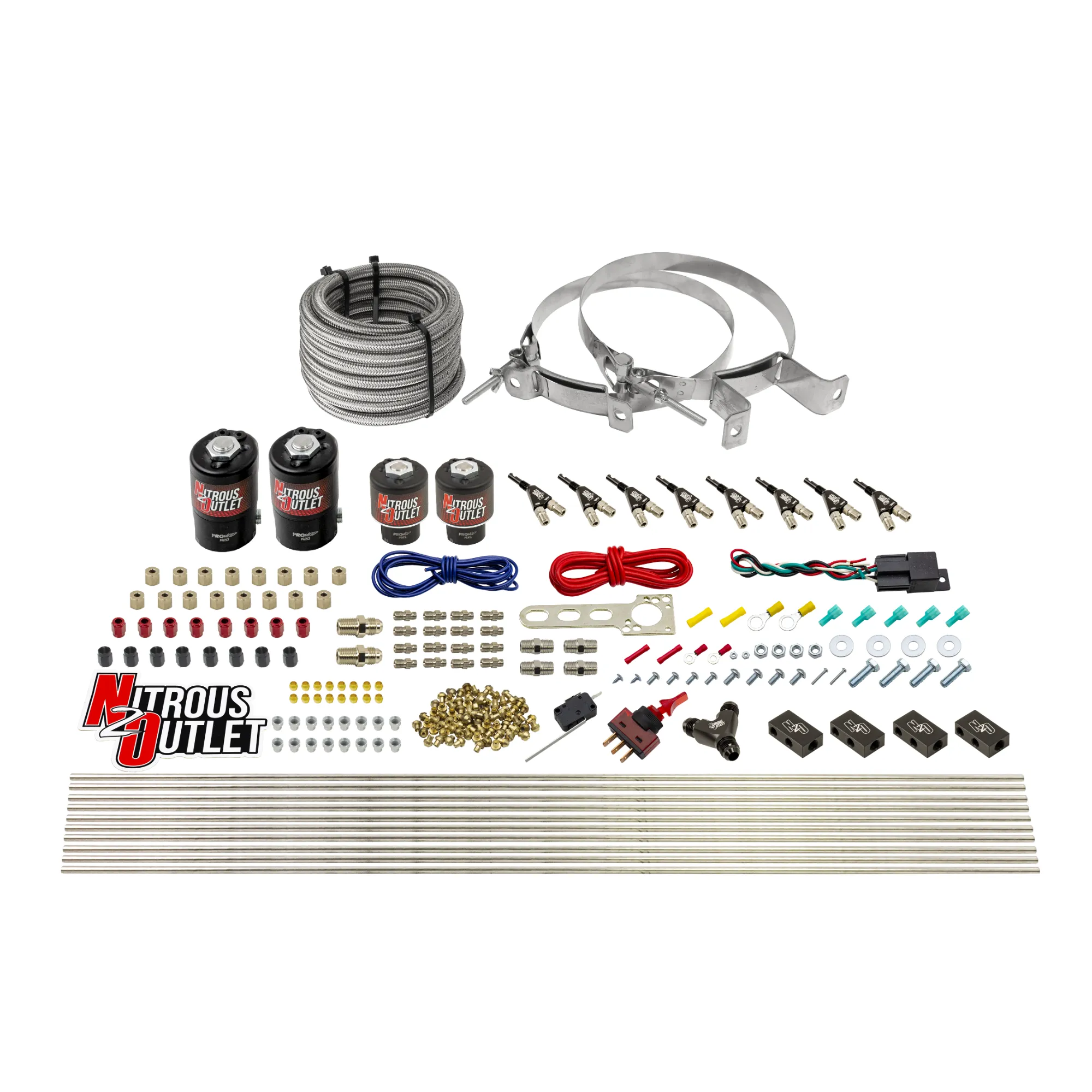 8 Cylinder Direct Port System Two .112 Nitrous Solenoids Two .177 Fuel Solenoids