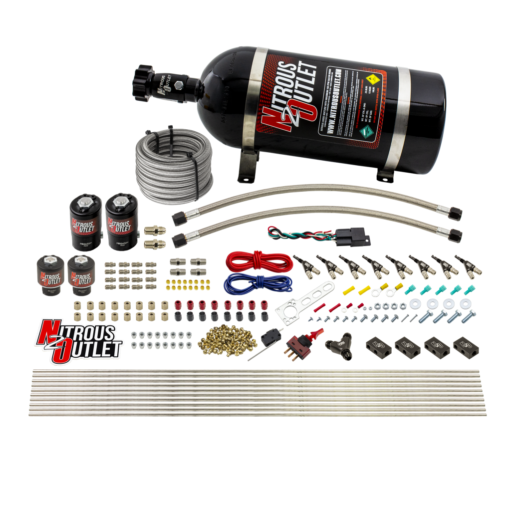 8 Cylinder Direct Port System Two .112 Nitrous Solenoids Two .177 Fuel Solenoids