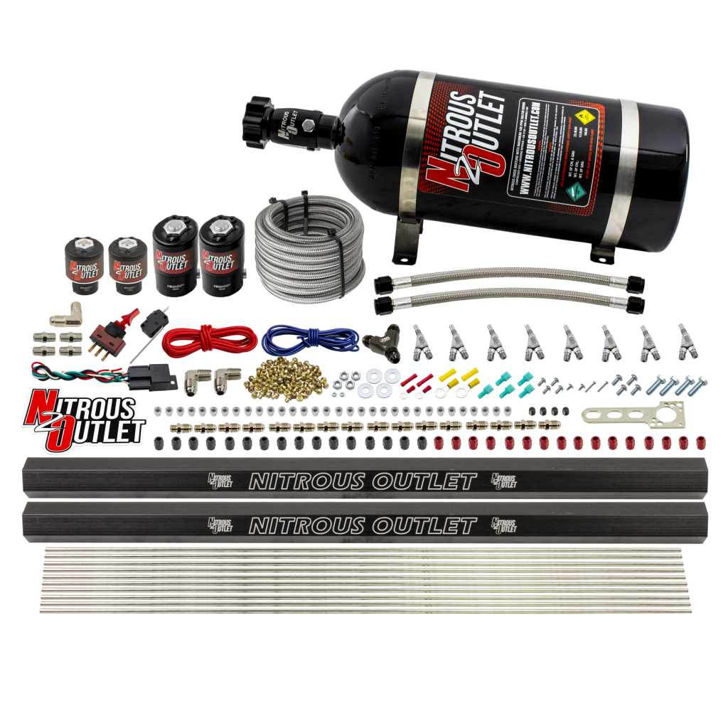 8 Cylinder Direct Port System Two .112 Nitrous Solenoids Two .177 Fuel Solenoids