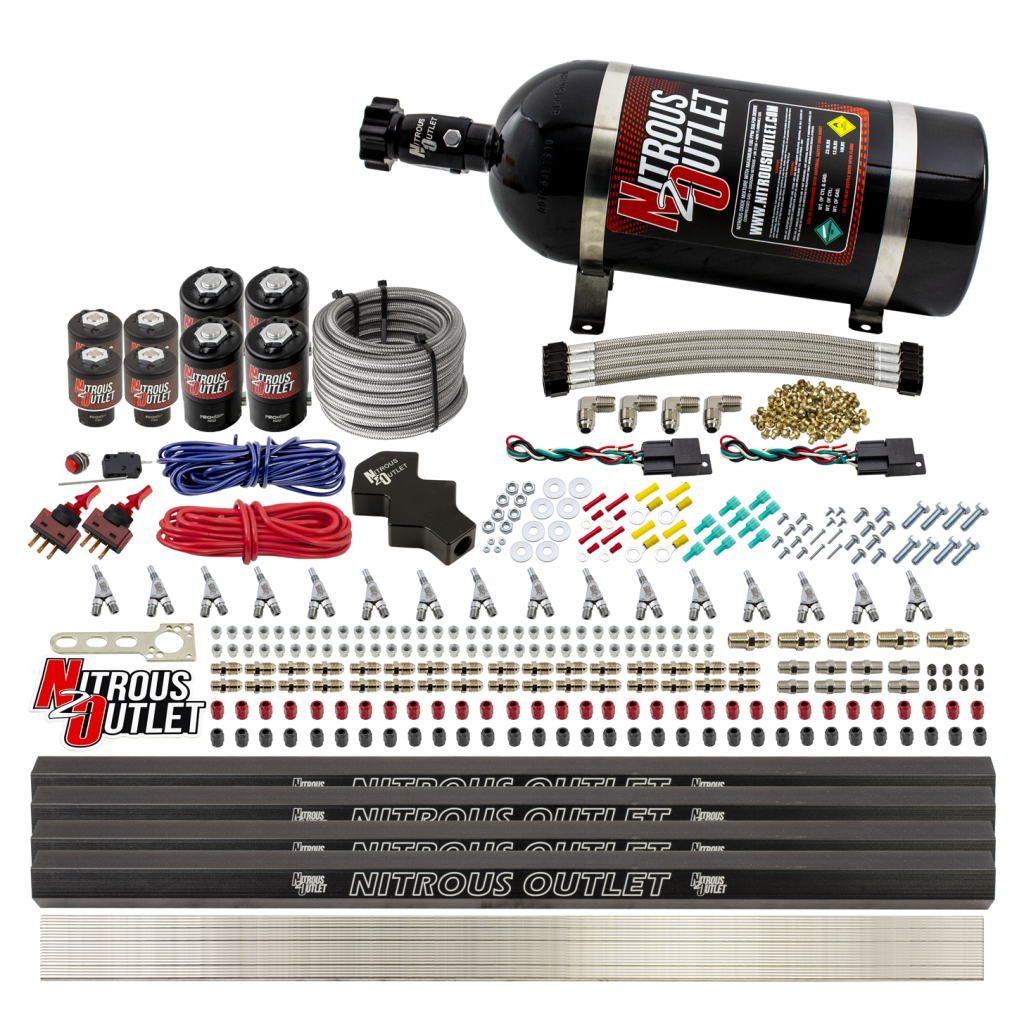 8 Cylinder Dual Stage Direct Port System Four .112 Nitrous Solenoids Four .177 F