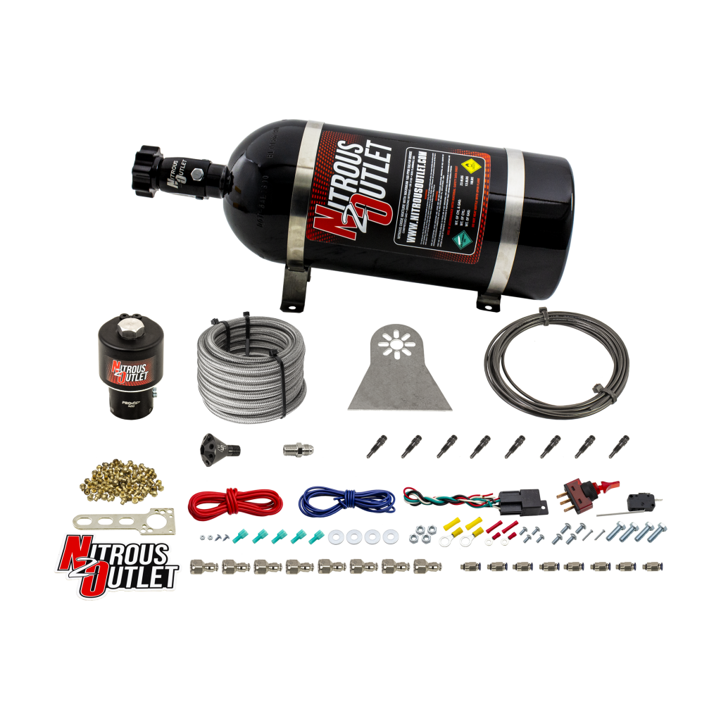 Dry 8 Cylinder Direct Port System .178 Trashcan Nitrous Solenoids Nylon Hose Sho