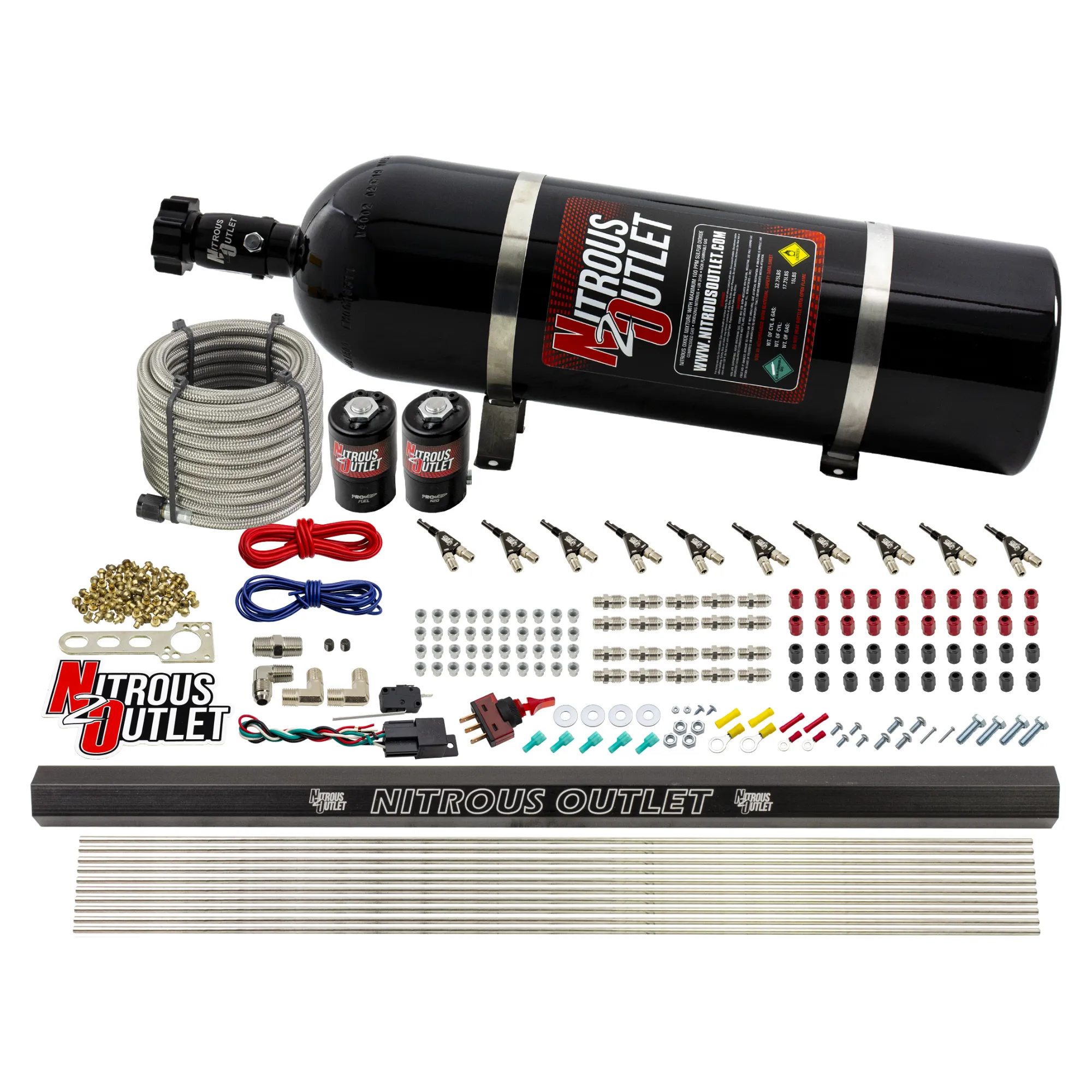 Nitrous Outlet 10 Cylinder Direct Port System - .122 Nitrous Solenoid/.310 Fuel